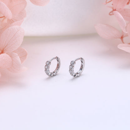 S925 耳環氣質時尚鑲鋯耳飾百搭潮流韓系冷淡風飾品