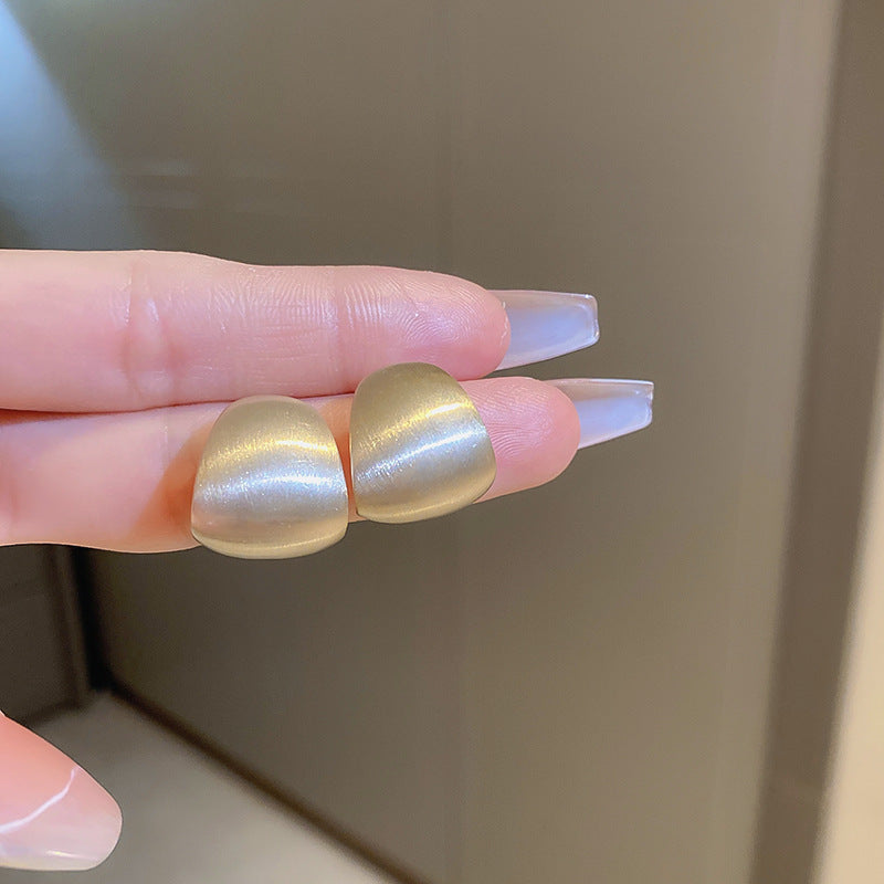 銀針超閃鑲鉆牛角不對稱珍珠耳釘女冷淡風小眾耳環輕奢高級感耳飾