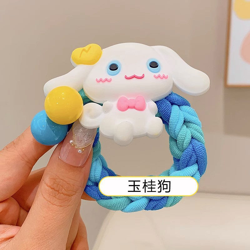 繽紛卡通編織髮圈－粉色凱蒂款細節10｜https://igowo.tw/