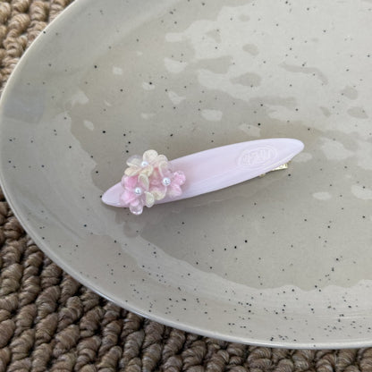花朵簡約髮夾－藍色款細節｜https://igowo.tw/