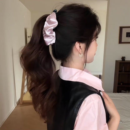 法式布藝褶皺發夾簡約時尚通勤百搭盤發扭扭夾輕奢高級感發飾批發