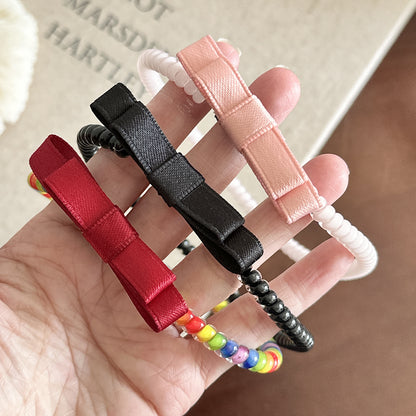 簡約經典髮圈－絲印款藍色款細節1｜https://igowo.tw/