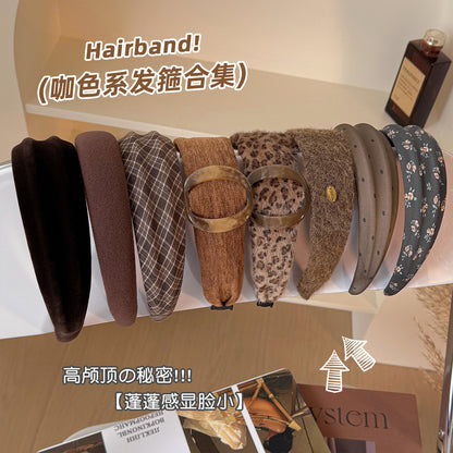 棕色豹紋寬版髮箍－咖色豹紋款細節｜https://igowo.tw/