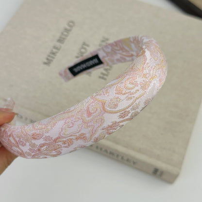 布面花朵刺繡復古髮箍