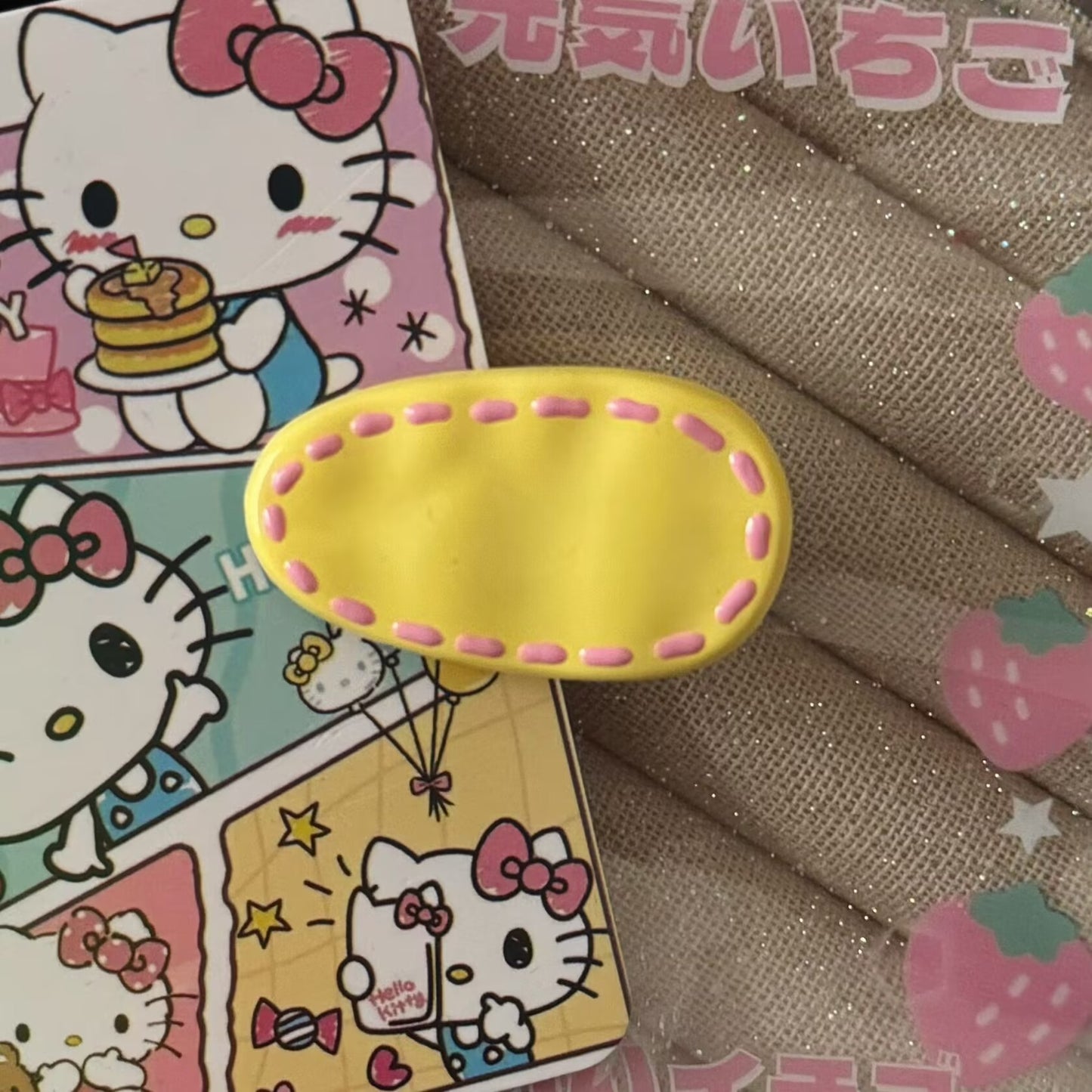 彩色波點橢圓簡約髮夾