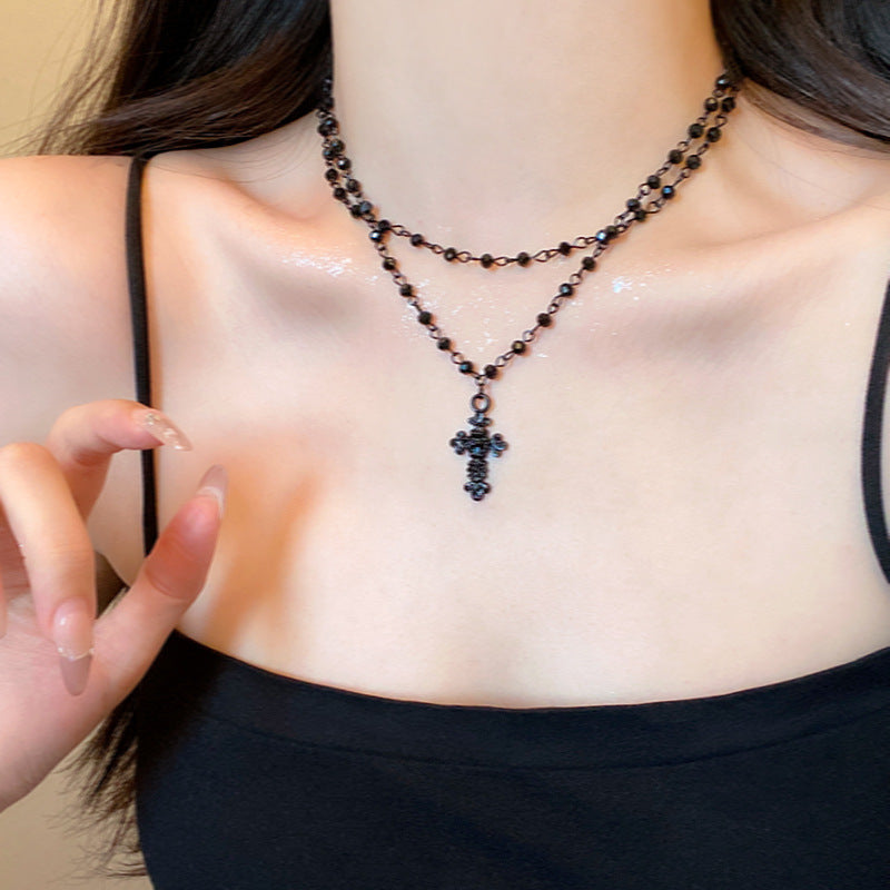 十字架雙層疊戴項鏈