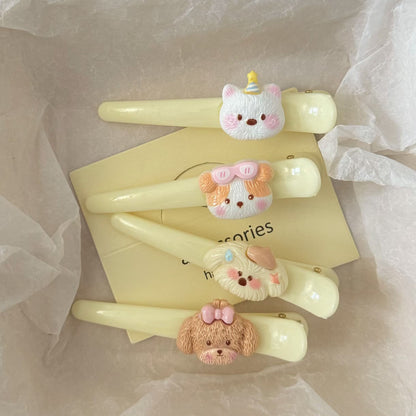 白色小狗卡通髮夾－商品主圖｜https://igowo.tw/