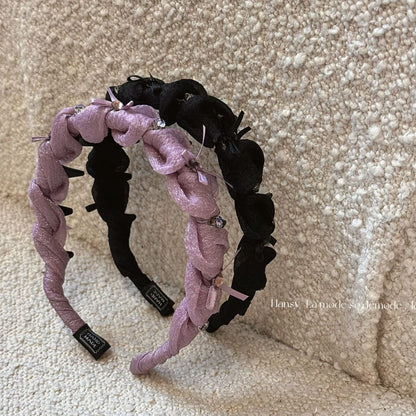 鋯石蝴蝶結纏繞髮箍－商品主圖｜https://igowo.tw/