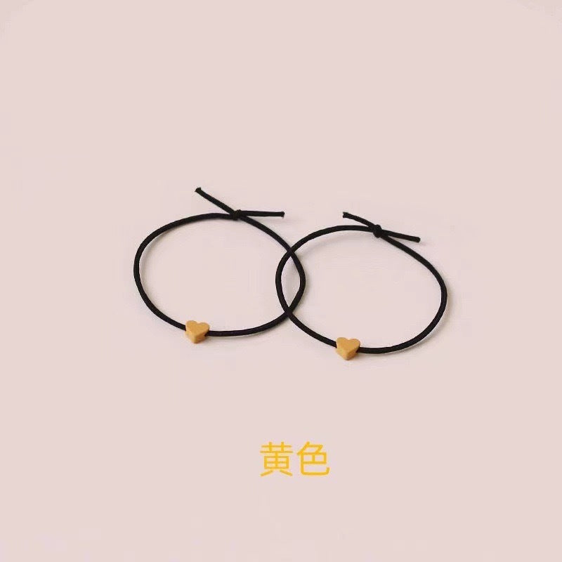 彩色愛心兩用簡約髮圈－卡其 1條款細節4｜https://igowo.tw/