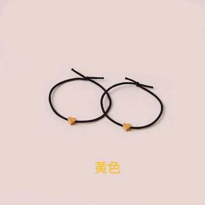 彩色愛心兩用簡約髮圈－卡其 1條款細節4｜https://igowo.tw/