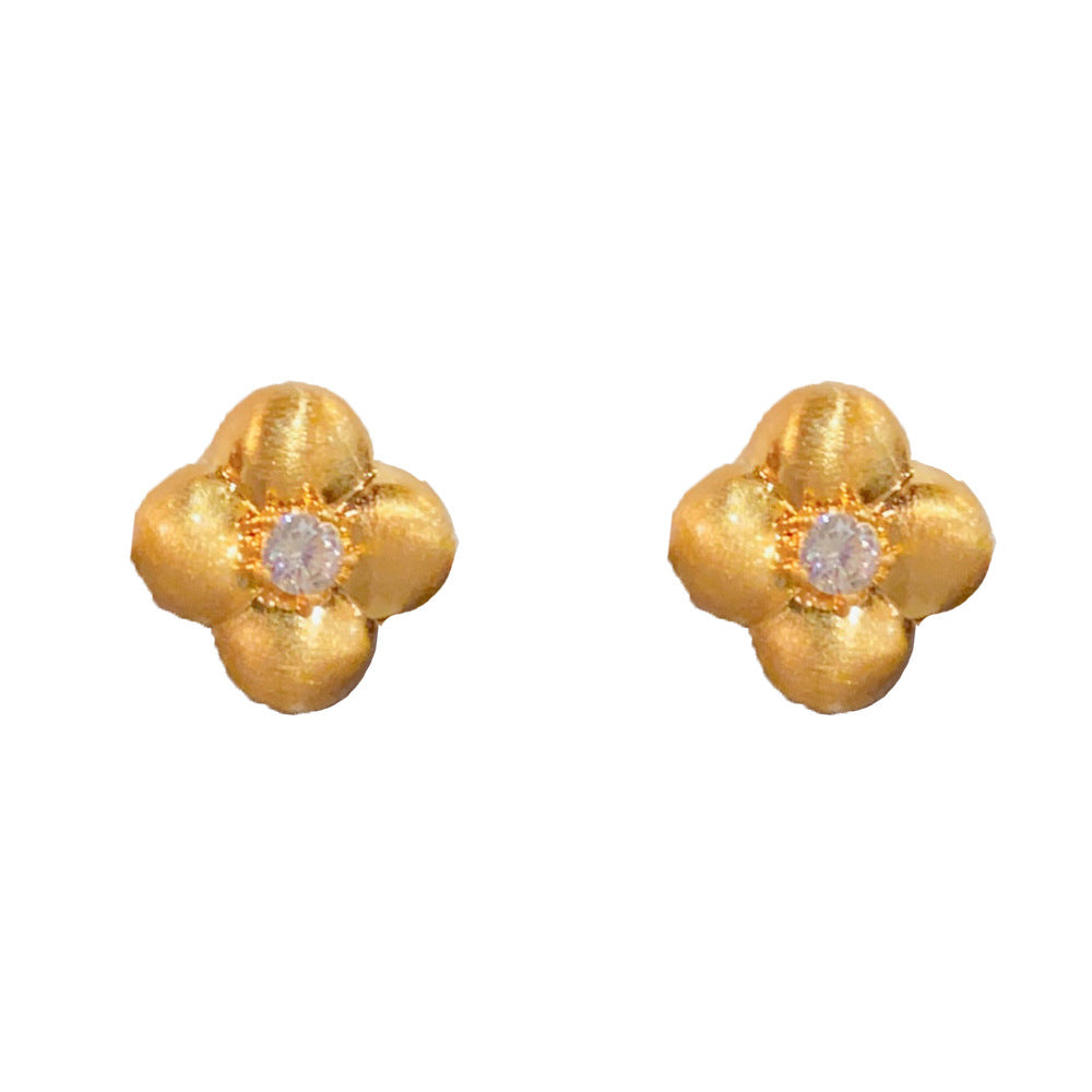 金屬拉絲復古耳釘