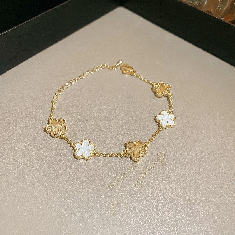 超閃鋯石星星花朵手鏈時尚百搭氣質手環精致輕奢高級感手飾批發女