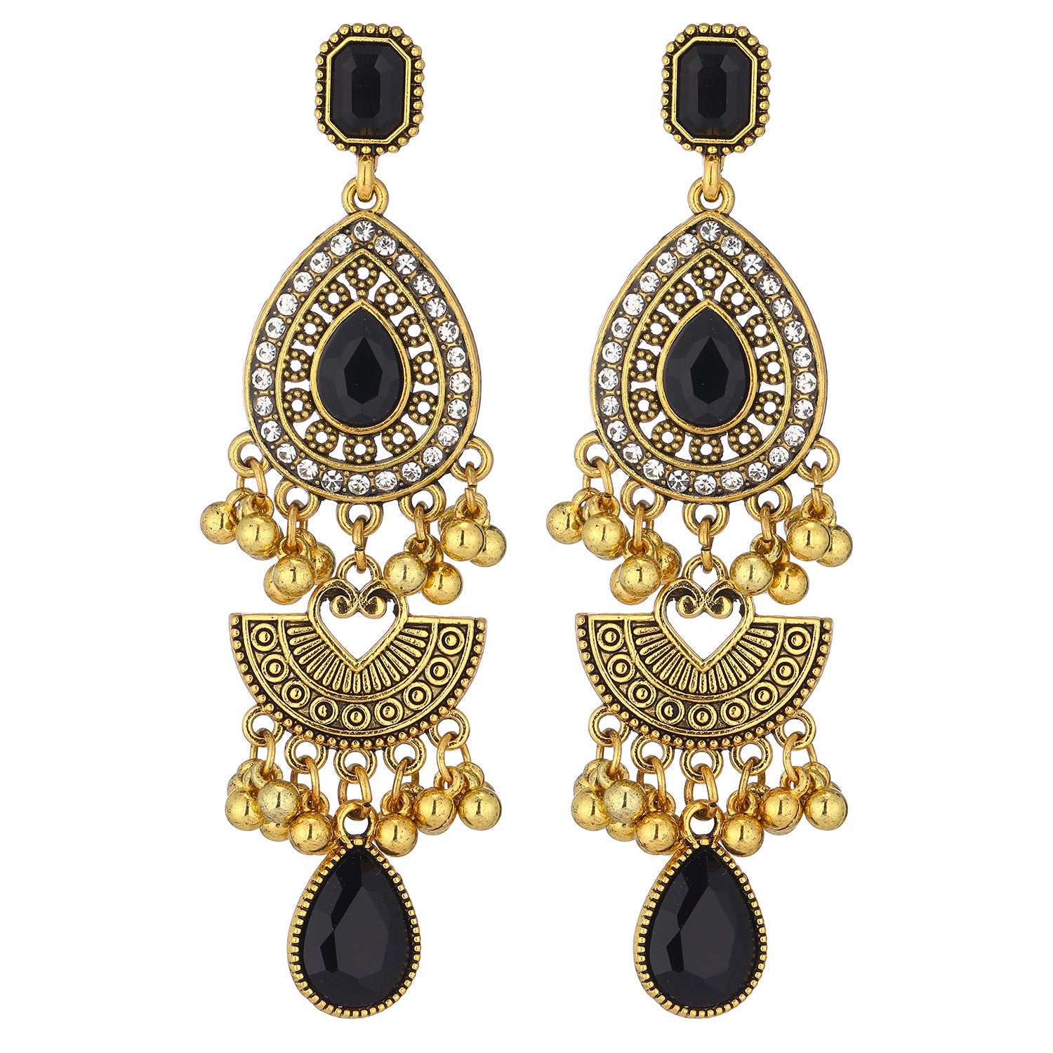 長版復古耳環－1/藍色款細節｜https://igowo.tw/