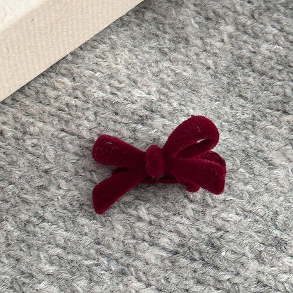 珍珠絨面花朵復古髮夾