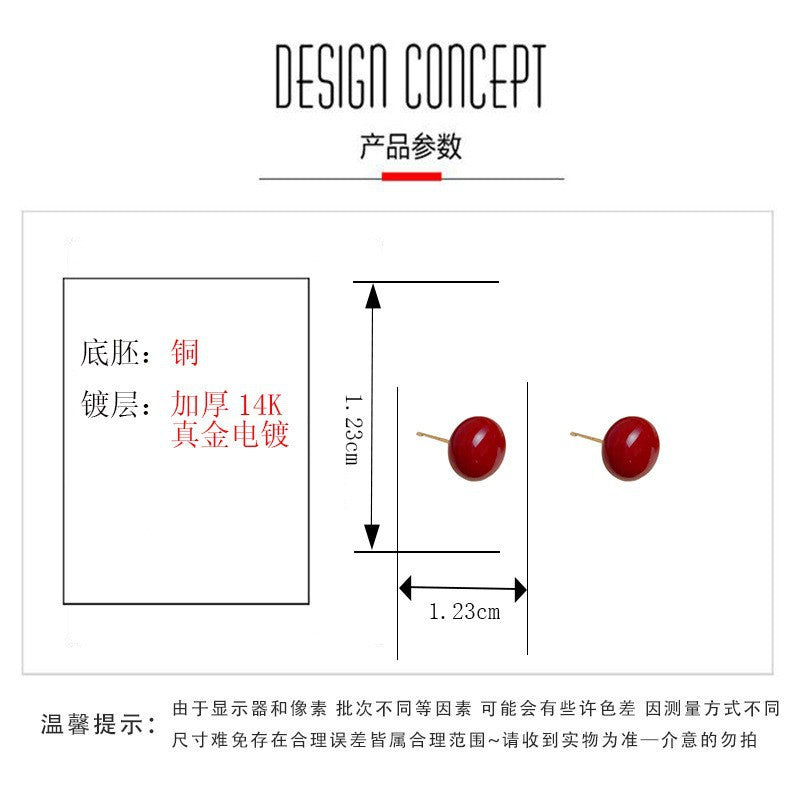 紅色簡約耳環－細節特寫43｜https://igowo.tw/
