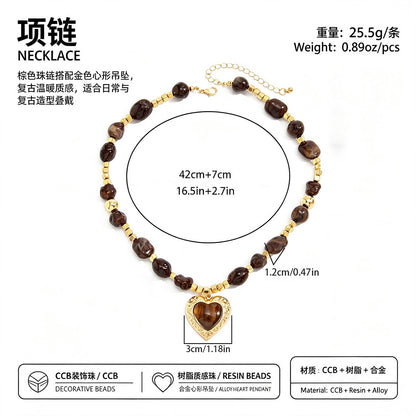 串珠愛心暈染項鍊