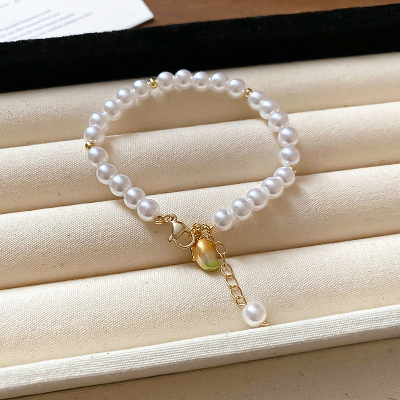 碎銀幾兩珍珠手鏈小眾簡約輕奢串珠手串個性氣質高級感手環批發女