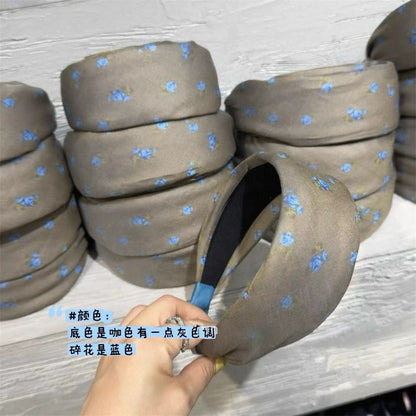 碎花寬版復古髮箍