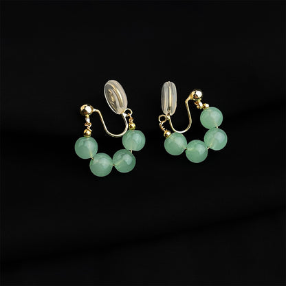 金色琺瑯花朵耳夾－細節特寫10｜https://igowo.tw/