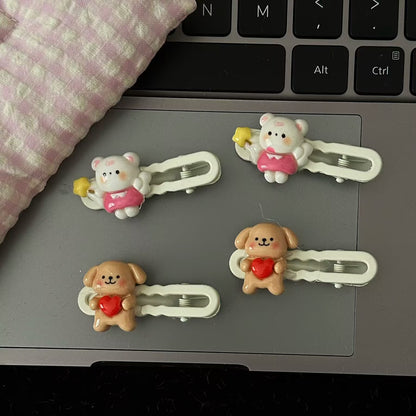 白色小熊翅膀髮夾－商品主圖｜https://igowo.tw/