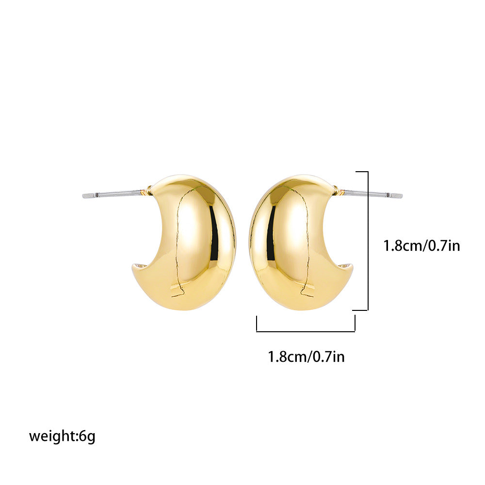 不鏽鋼愛心簡約耳釘－細節特寫5｜https://igowo.tw/