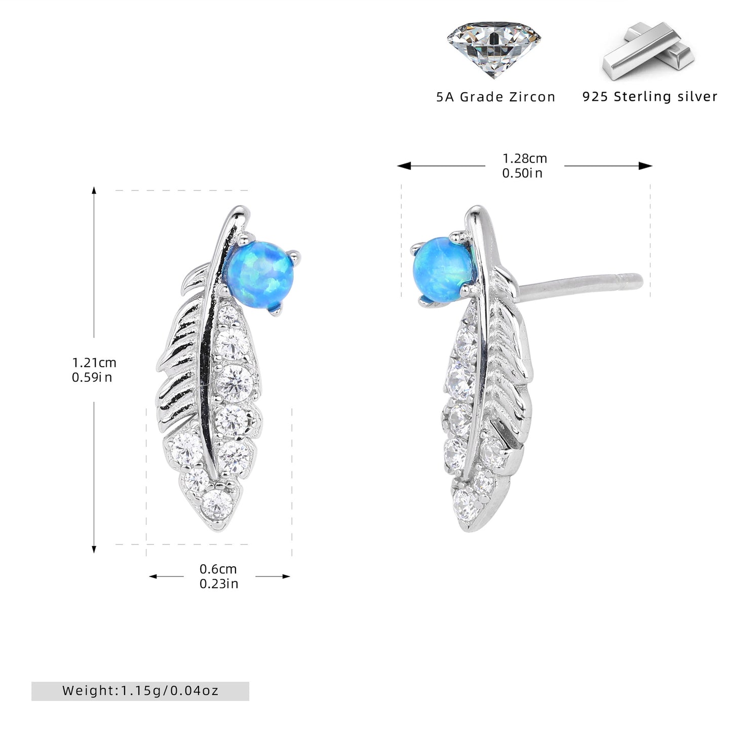 S925 外貿流行溫柔精致羽毛款耳釘ins輕奢小眾設計百搭網紅耳飾