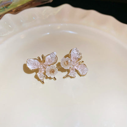水晶鋯石蝴蝶耳釘－細節特寫28｜https://igowo.tw/