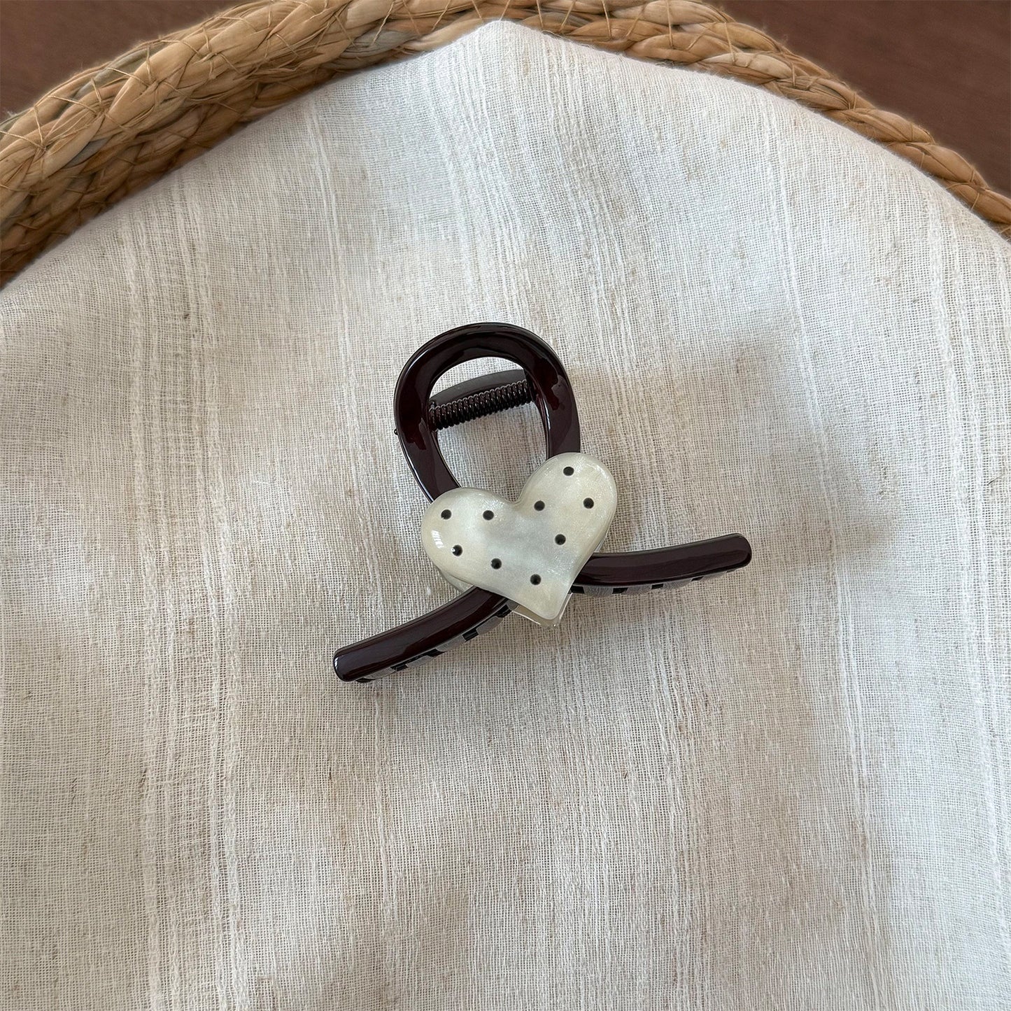 波點愛心鯊魚夾
