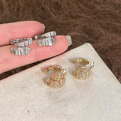 歐美跨境鋯石蛇形耳夾女無耳洞甜酷風個性潮流耳骨夾輕奢小眾耳飾