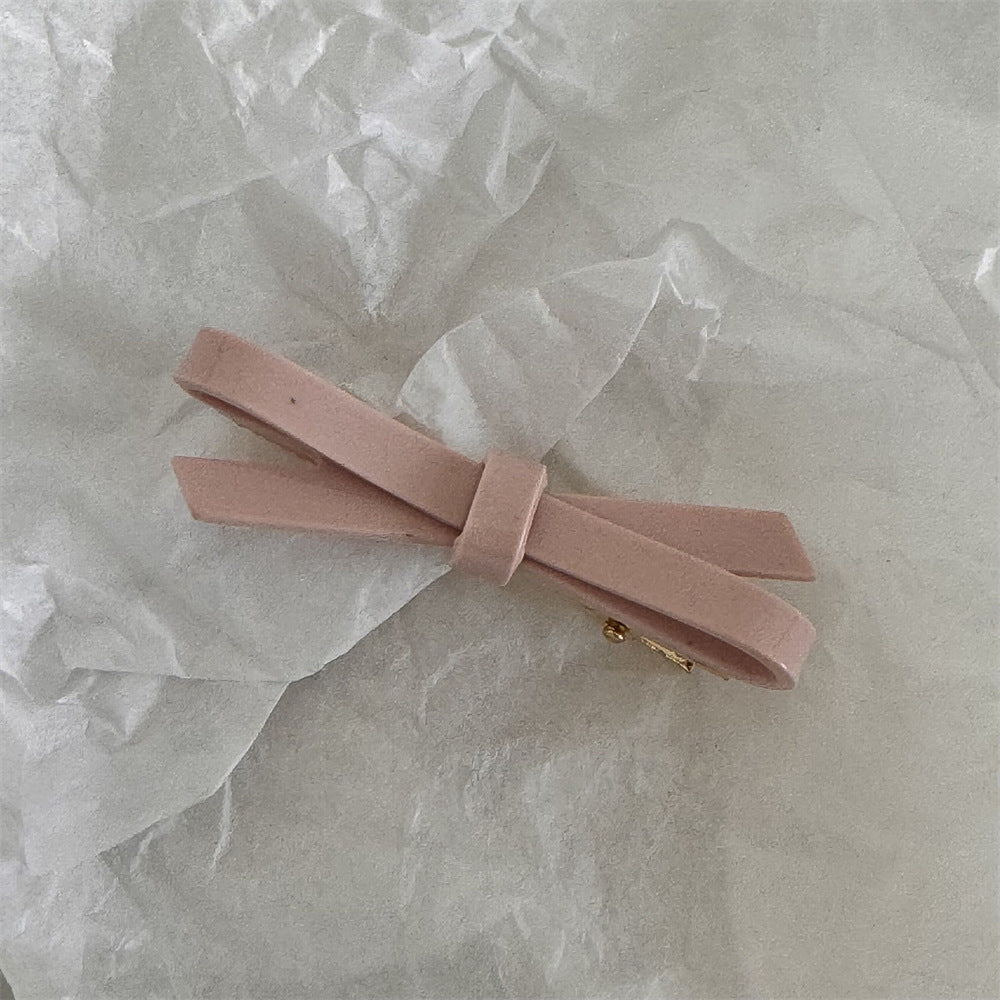 粉色蝴蝶結髮夾