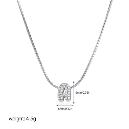 金色鋯石字母墜飾項鍊－細節特寫42｜https://igowo.tw/