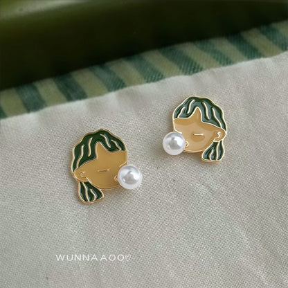 琺瑯銀針耳釘－商品主圖｜https://igowo.tw/