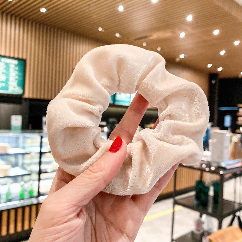 絨面大腸圈復古髮圈－克萊因藍款細節9｜https://igowo.tw/