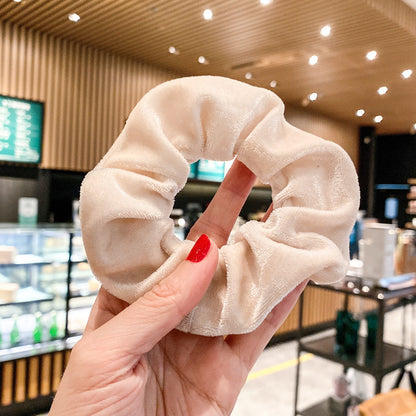 絨面大腸圈復古髮圈－克萊因藍款細節9｜https://igowo.tw/
