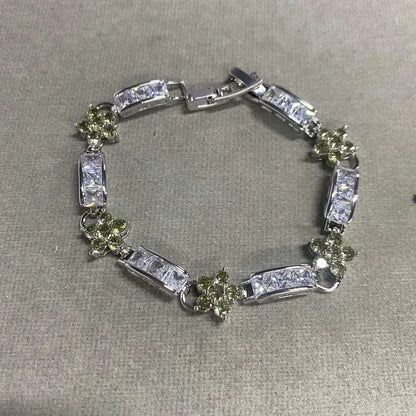 鋯石花朵精致時尚卡扣手鏈輕奢高級感氣質手串手環名媛風手飾