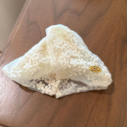 蕾絲大腸圈花朵髮圈