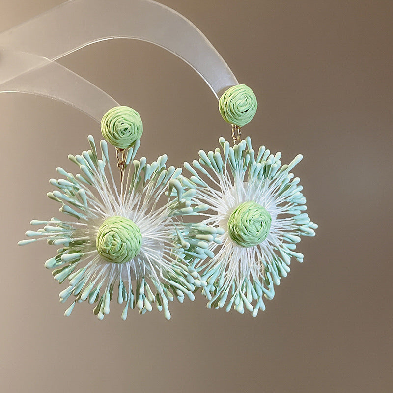 珍珠銀針花朵耳墜－細節特寫12｜https://igowo.tw/