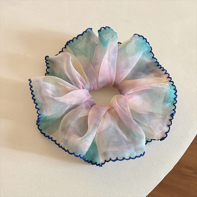 網紗碎花大腸圈髮圈
