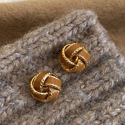 銀針幾何復古耳釘