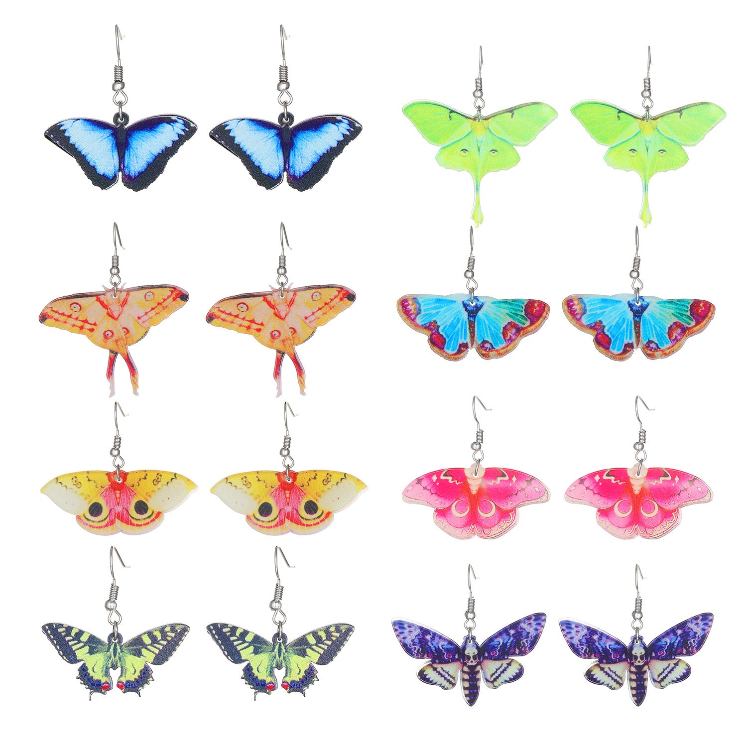 漸層壓克力蝴蝶耳環－商品主圖｜https://igowo.tw/