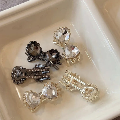 鋯石蝴蝶結小巧髮夾－商品主圖｜https://igowo.tw/