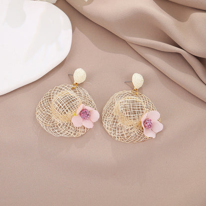 星星花朵耳環－1/玫紅色款細節｜https://igowo.tw/