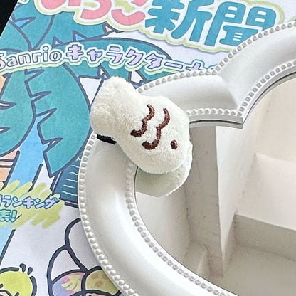 白色絨面魚尾卡通髮夾