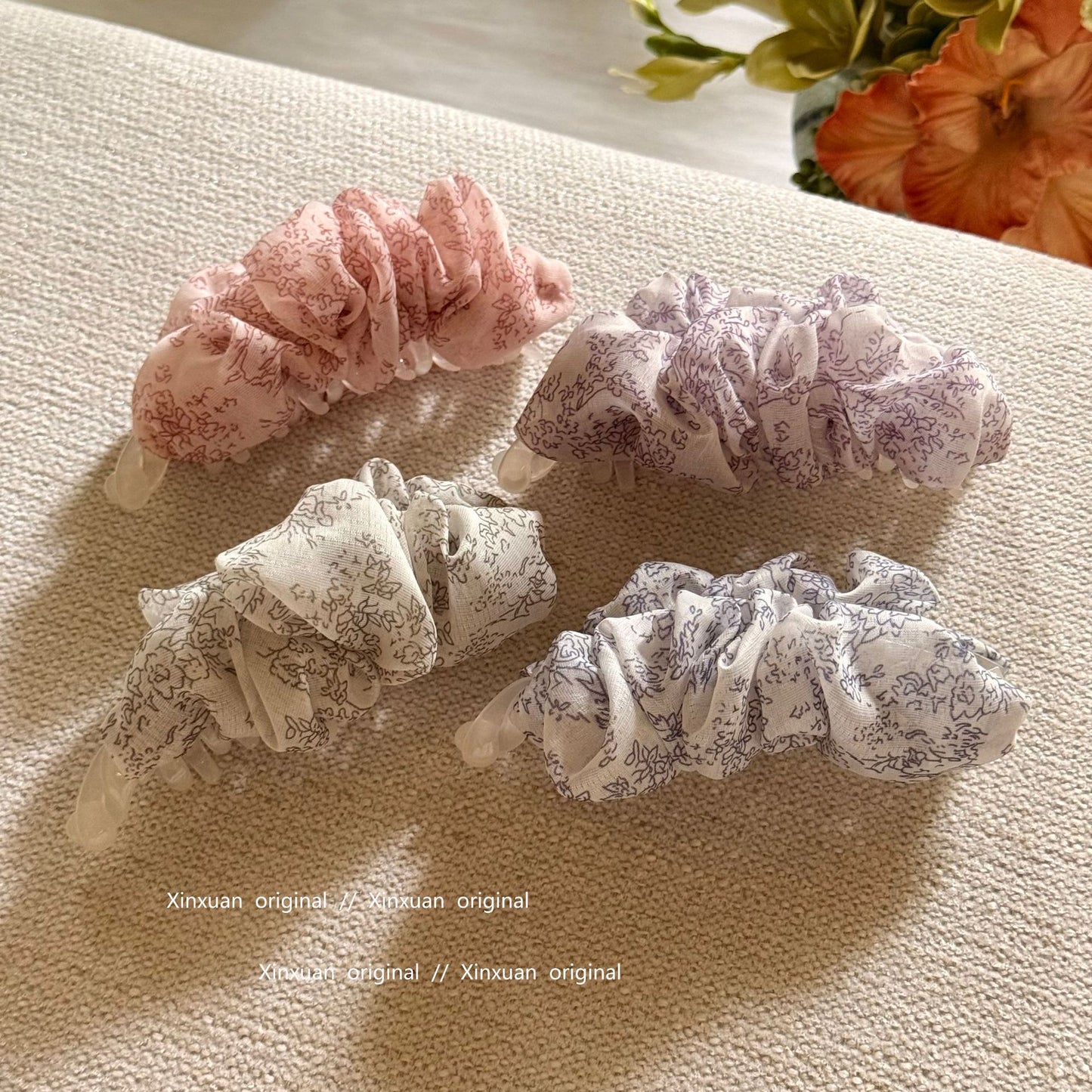 碎花簡約髮夾－商品主圖｜https://igowo.tw/
