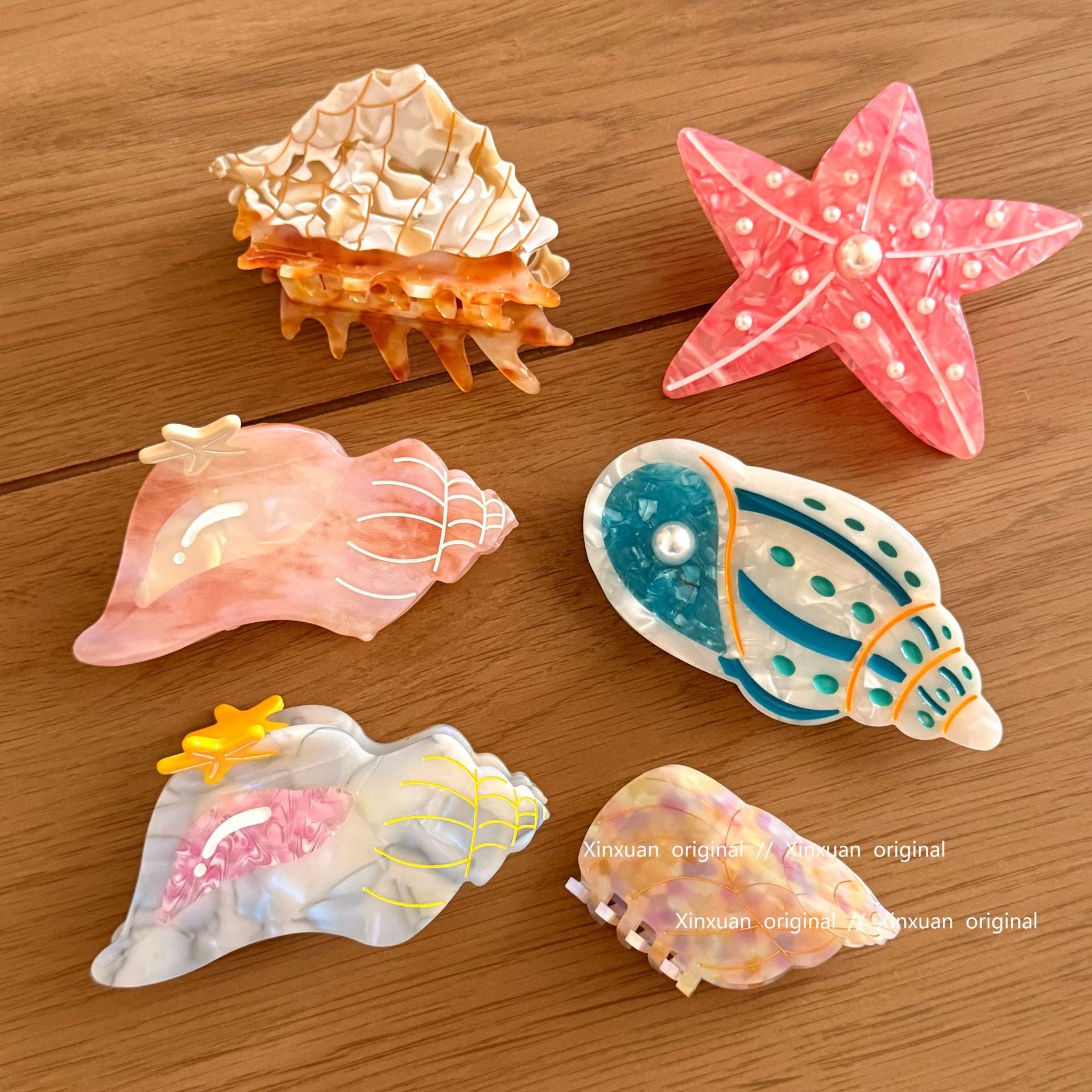 醋酸板材海星鯊魚夾－商品主圖｜https://igowo.tw/
