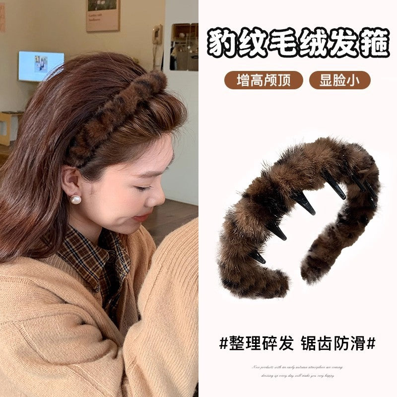 豹紋波浪髮箍－商品主圖｜https://igowo.tw/