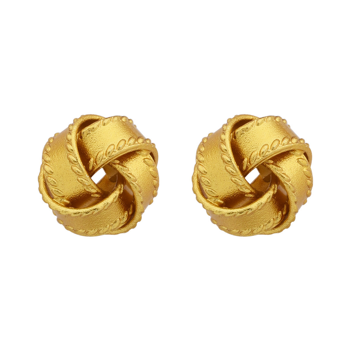 沙金扭紋復古耳釘－細節特寫3｜https://igowo.tw/
