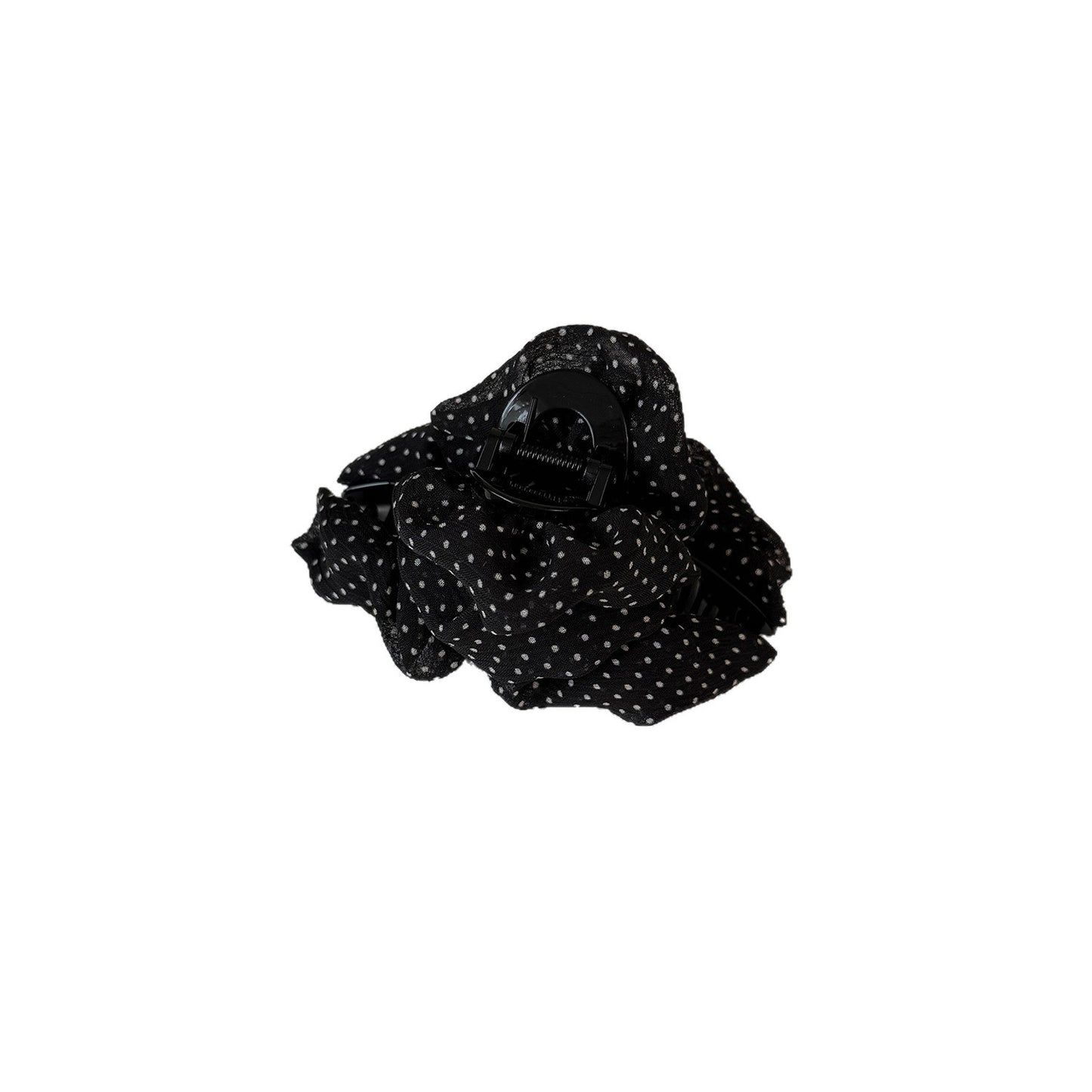 撞色網紗波點鯊魚夾－細節特寫3｜https://igowo.tw/