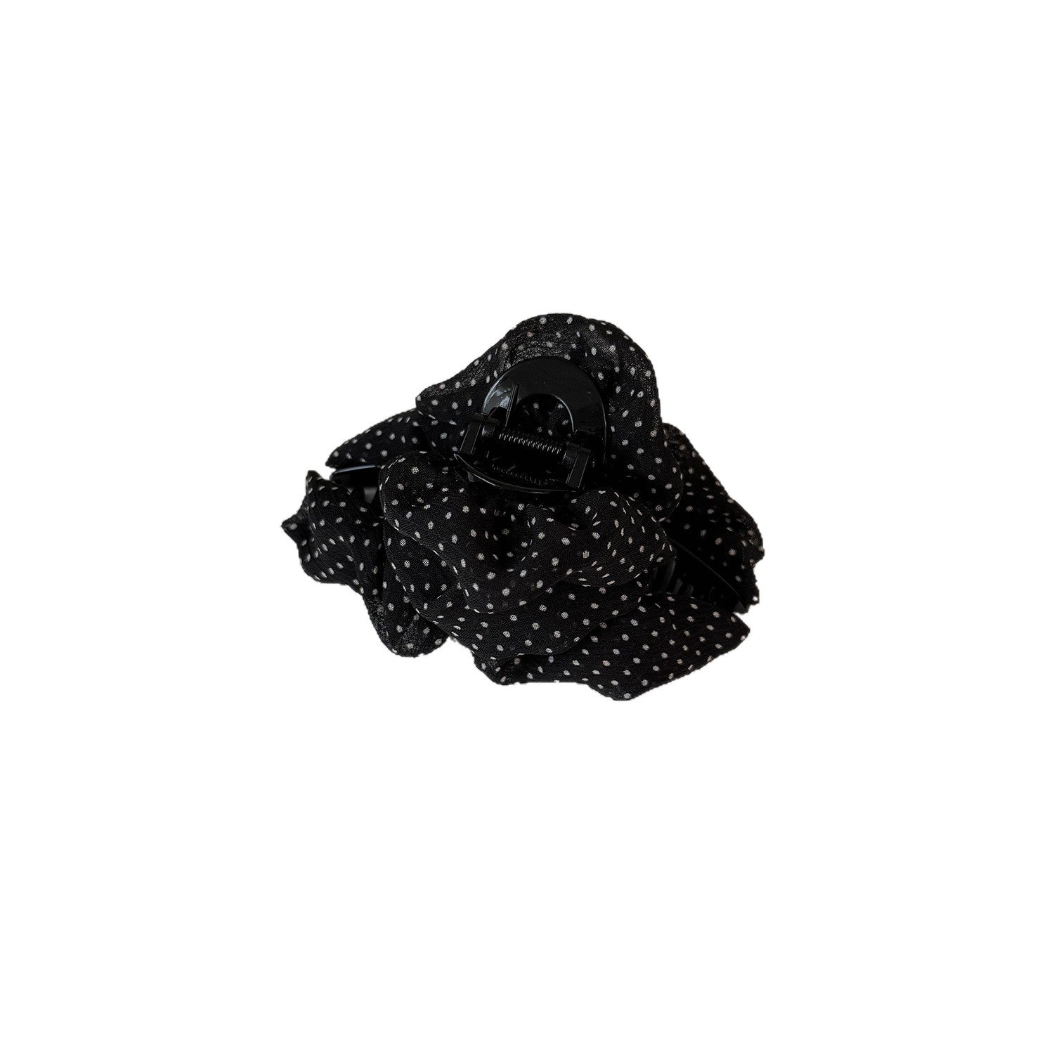 撞色網紗波點鯊魚夾－細節特寫3｜https://igowo.tw/