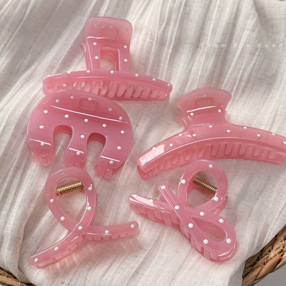 波點簡約鯊魚夾－商品主圖｜https://igowo.tw/